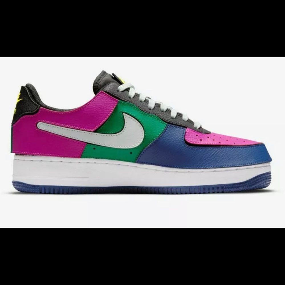Nike AF 1 Men's 10.5 Shoes Black/Lethal Fuchsia/Orange Chalk/ Grey DB2576-001 - Picture 3 of 10